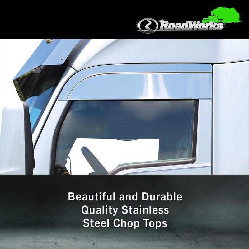 RoadWorks | Stainless Steel 6" Chop Tops for Kenworth T680/T880, Polished Finish | 48057 - Image 3